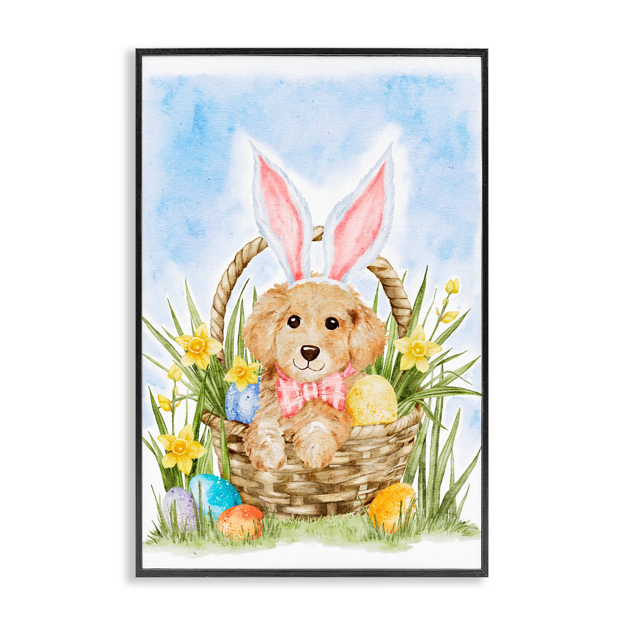 Stupell Industries Spring Easter Puppy Framed Giclée Wall Art